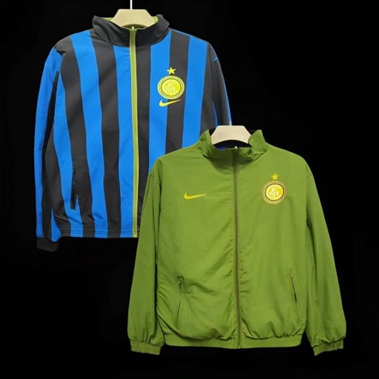24/25 Inter Milan Green/Black Blue Reversible Windbreaker — Inter de Milán