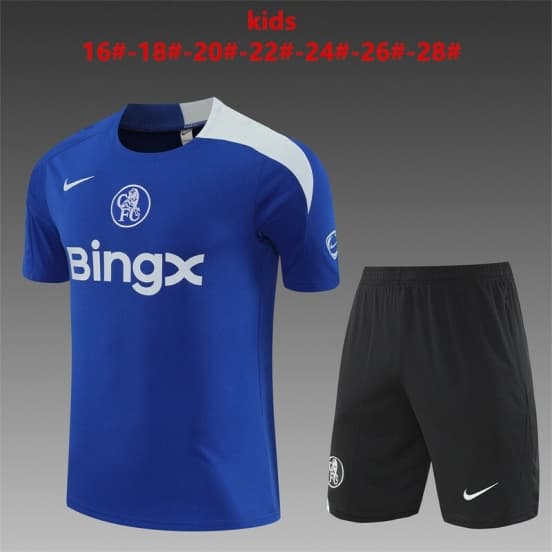 25/26 Kids Chelsea Blue T90 Short Sleeve+Soccer Shorts — Chelsea Football Club