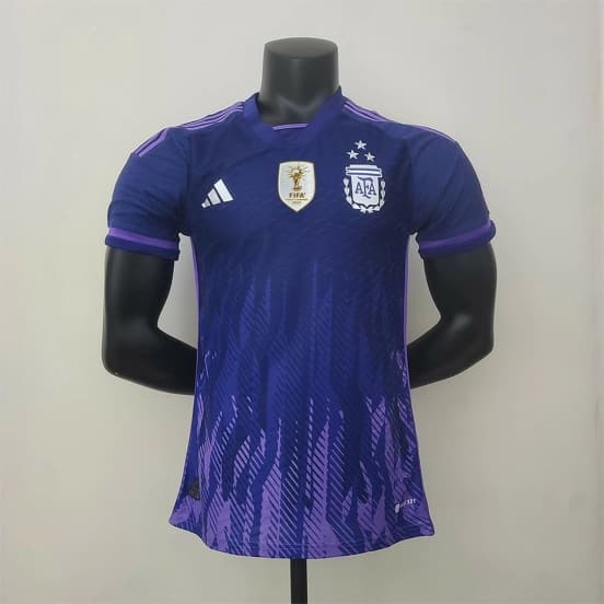 Player Version 3 Stars  Argentina Away Jersey — jersey