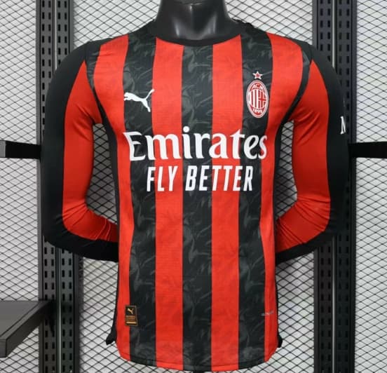 Player Version 25/26 AC Milan Home Long Sleeve Jersey — Associazione Calcio Milan