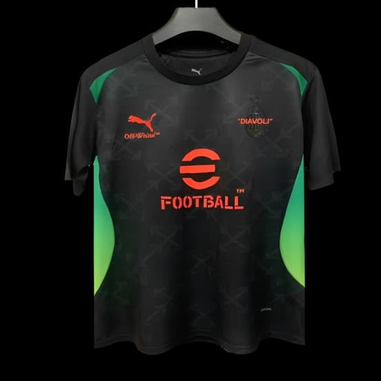 25/26 AC Milan x OFF-WHITE Pre-Match Black/Green Jersey — Associazione Calcio Milan