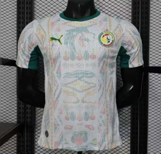 25/26 Player Version  Senegal Away White with African Traditional Pattern Jersey — jersey