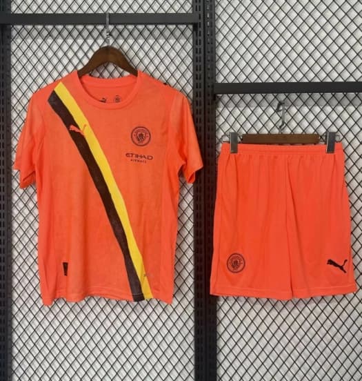 25/26 Kids KIDSUPER x MANCHESTER CITY Orange Jersey — Manchester City Football Club