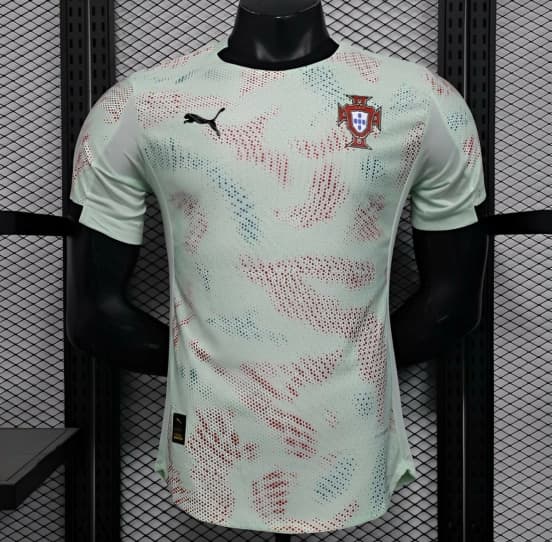 Player Version 2025 Portugal Away Mint Green Jersey with Graphic Pattern — jersey