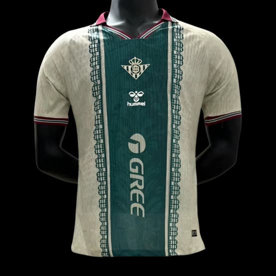 Player Version 25/26 Real Betis White with Green Central Stripe Jersey — Real Betis Balompié