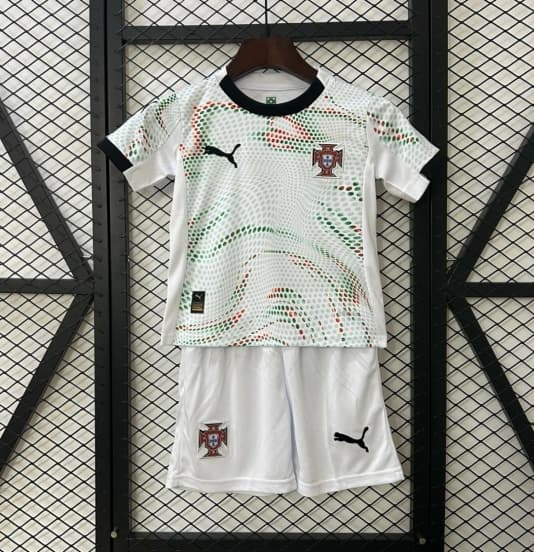 2025 Kids Portugal Away White Jersey — jersey