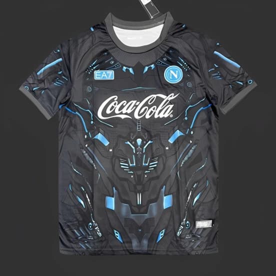 25/26 Napoli EA7 Gray with Robotic Armor Pattern Jersey — SSC Napoli