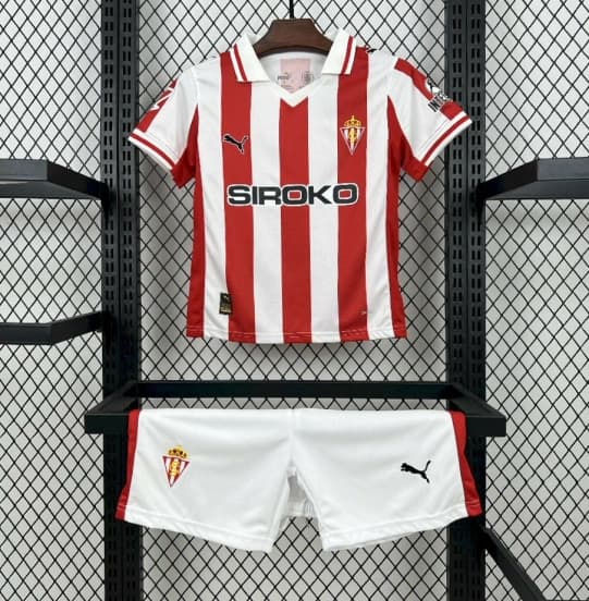 2025/26 Kids Sporting De Gijon Home Kit — jersey