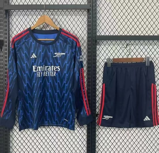25/26 Kids Arsenal Away Long Sleeve Blue Jersey — Arsenal Football Club