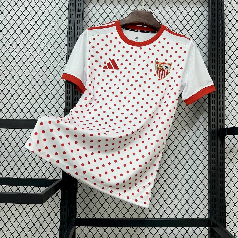 2025/26 Mens Sevilla FC White Prematch T-shirt Jersey — Sevilla Fútbol Club