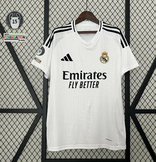 24/25 Real Madrid Home Jersey With 15 Trophy Patch — jersey