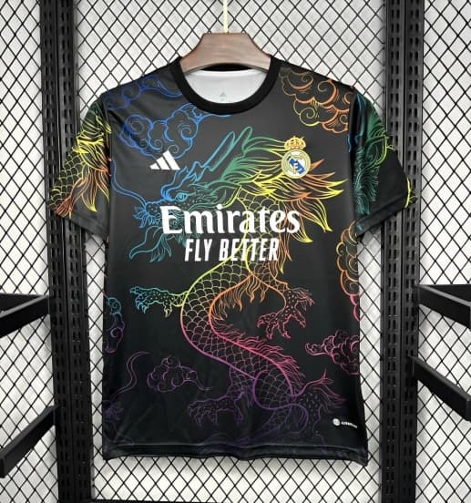 24/25 Real Madrid Black Multi-Color Dragon Special Jersey — jersey