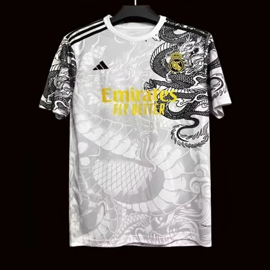 24/25 Real Madrid Black/White Dragon Special Jersey — jersey