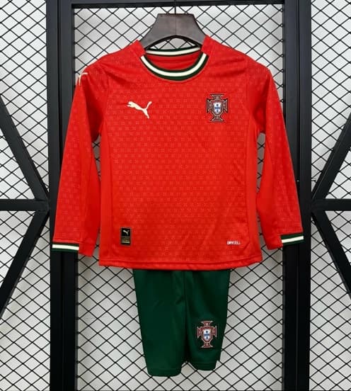 2025 Kids Portugal Home Long Sleeve Jersey — jersey