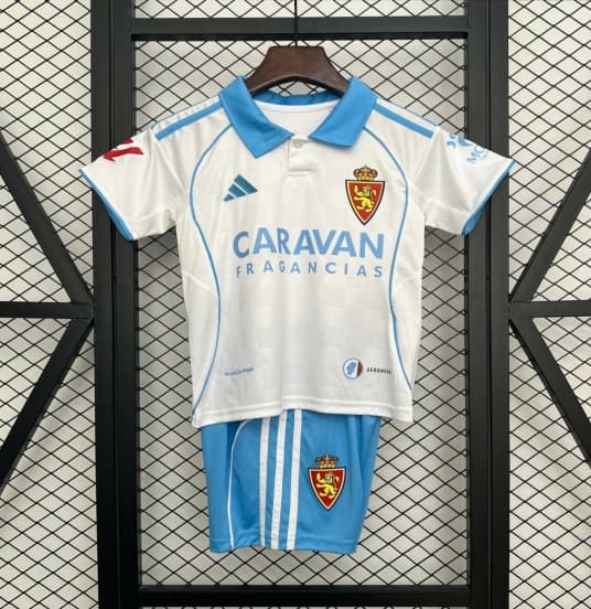 25/26 Kids Real Zaragoza Home Jersey — jersey