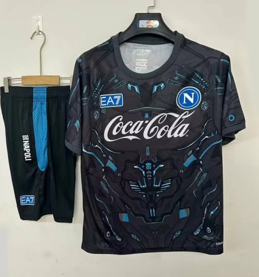 25/26 Napoli Pre-Match Jersey Black+ Shorts — SSC Napoli
