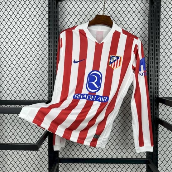 2025/26 Mens Atletico Madrid Home Long Sleeve Jersey — Club Atlético de Madrid