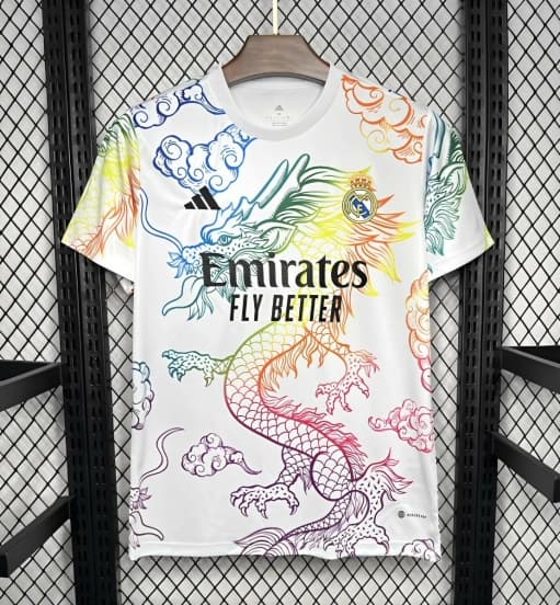 24/25 Real Madrid White Multi-Color Dragon Special Jersey — jersey