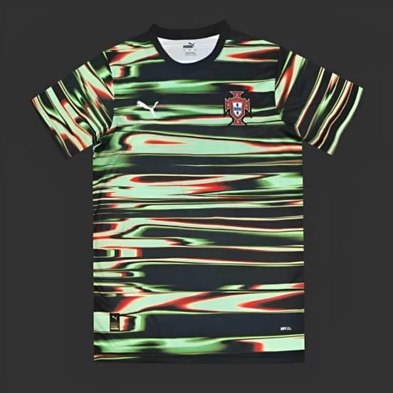 2024 Portugal Multi-Stripe Pre-Match Jersey — jersey