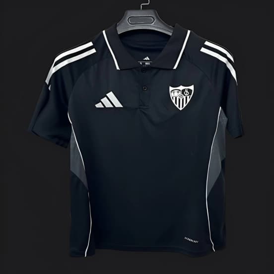 25/26 Sevilla Black POLO Jersey — Sevilla Fútbol Club