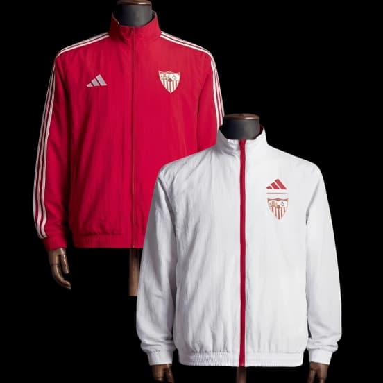 2026 Sevilla FC Red And White Reversible Full Zipper Jacket — Sevilla Fútbol Club