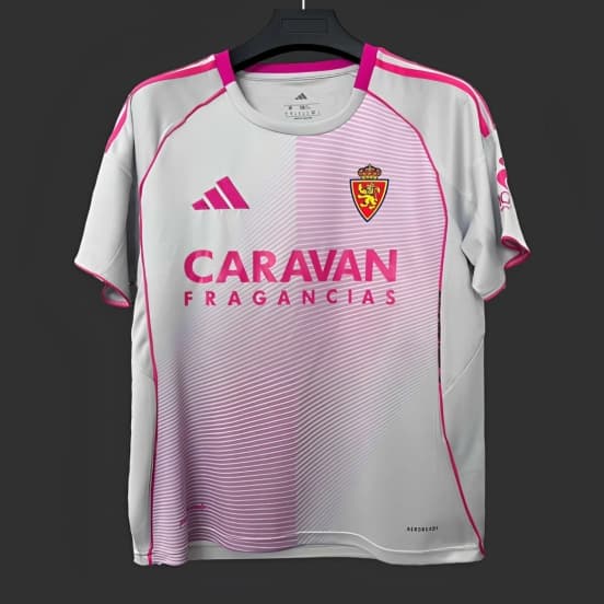25/26 Real Zaragoza Fourth White/Pink Jersey — jersey