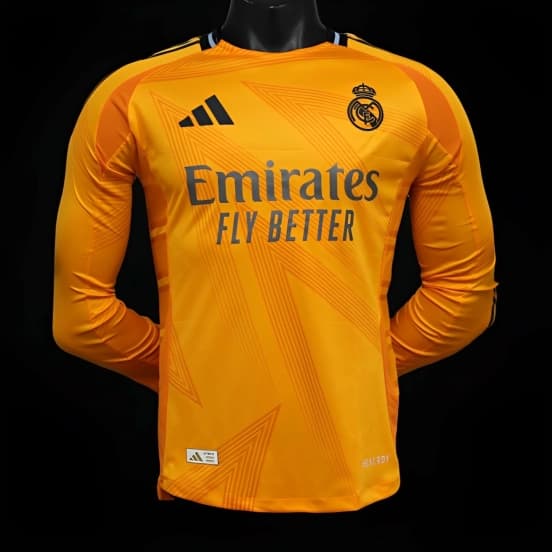 Player Version 24/25 Real Madrid Away Orange Long Sleeve Jersey — jersey