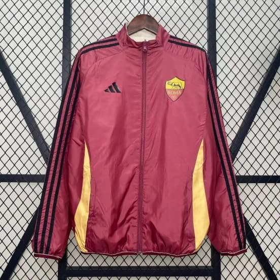 24/25 Roma Red/Beige Reversible Windbreaker — Associazione Sportiva Roma